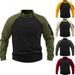 Loom Loom Manufacturer Cross-Border European American Stand Collar Sweatshirt Spring And Autumn Loose Double Sleeve Color Block_viptrois.com