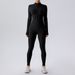 LazyZoom Zipper Bare Sensation Long Sleeve Yoga Jumpsuit For Women Sports Fitness Training Dance One-Piece Tight-Fitting Outfit_viptrois.com