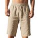 Men's Summer Linen Shorts Thin Beach Casual Loose Straight Capri_viptrois.com
