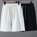 Men's Clothing Elastic White Shorts Men Summer Trend New Bubble Flower Dark Pattern English Shorts Beach Pants Casual Sports Pants_viptrois.com