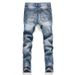 Loom Loom Cross-Border New Style Foreign Trade Fashion Trendy Distressed Retro Straight Slim Fit Button Men's European And_viptrois.com