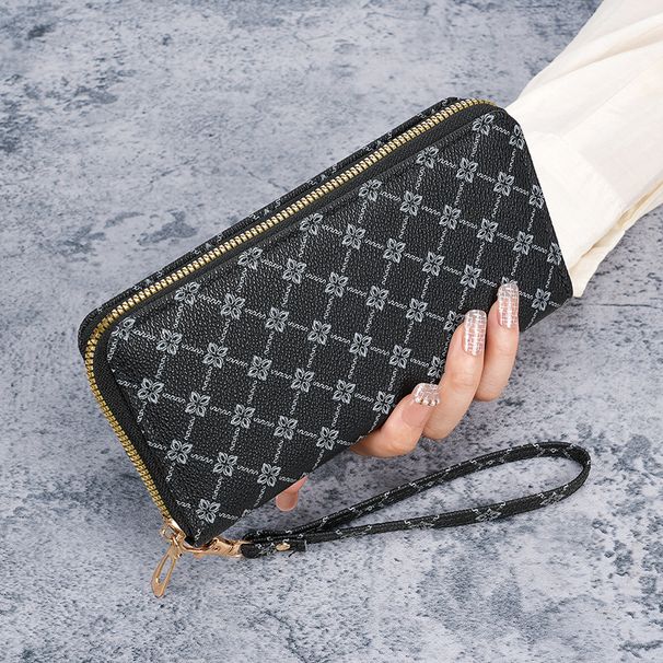 Women's Bags New Style Niche Printed Small Fragrance Style Long Large Capacity Multifunctional Wallet Clutch Bag_viptrois.com
