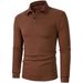 Nordmann Shanggu Export Polo Shirt Solid Color Jacquard European And American Cross-Border Men's Clothing Turn-Down Collar Long_viptrois.com