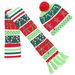 Christmas hat scarf outdoor suit Christmas hat children's colorful scarf with fur ball hat LED colored light_viptrois.com
