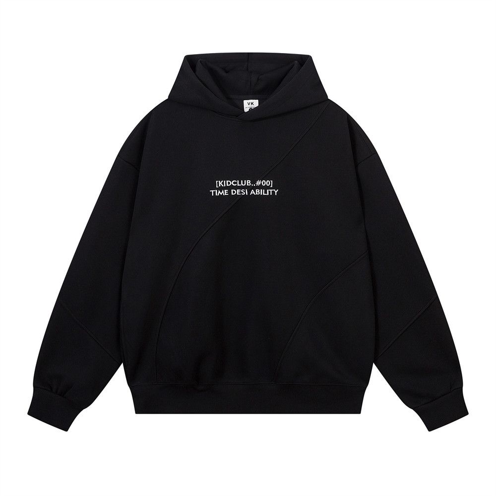 Vibe Trendy American Style Hooded Loose Sweatshirt Men's High Street Autumn Winter Simple Embroidered Letter Versatile_viptrois.com