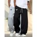 Men's Clothing Trousers Loose Straight Leg Versatile Sweatpants Streetwear Casual Pants Loose Fit Straight Leg Joggers With Print For Spring & Fall_viptrois.com