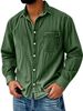 Men's Vintage Washed Cotton Shirt – Distressed Collar & Chest Pocket, Breathable Long Sleeve (S-XXXXL, Classic Solid Colors)_viptrois.com