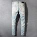 Men's Clothing High Street Fashion Brand Old Patch Paint Graffiti Hole Elastic Slim Washed Light Color Jeans_viptrois.com
