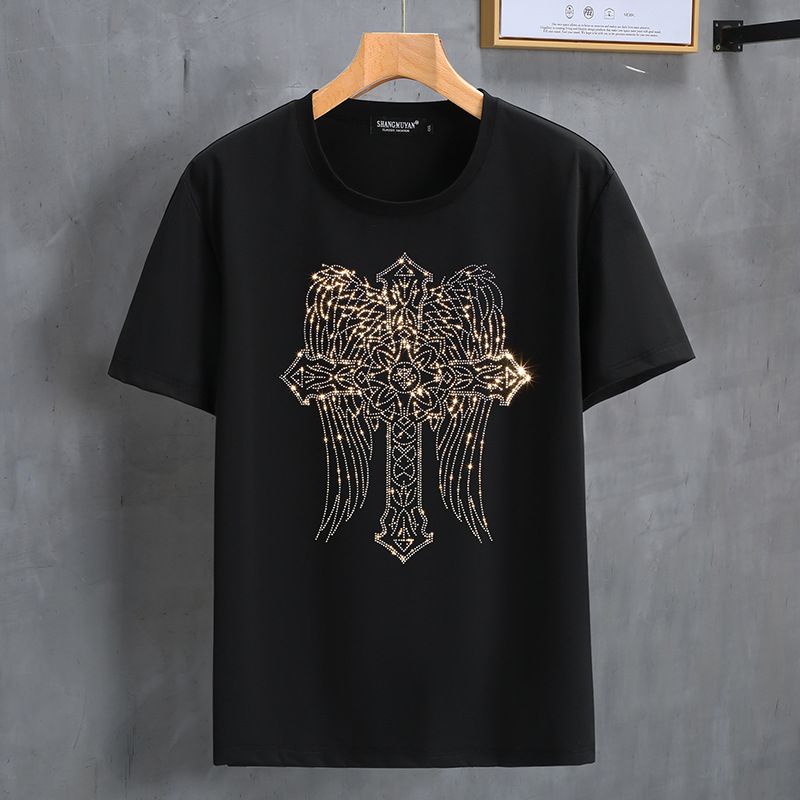 Men's Clothing Plus Size Short Sleeved T Shirt Men Plus Fat Fat Guy Half Sleeve Summer Trend Leisure 300 Pounds Large Size Men's Clothing_viptrois.com