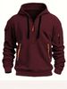 Men's Performance Hoodie With Zippered Pockets - Fleece-Lined Polyester Pullover For Street & Gym (Oversized Fit, All-Season Wear, 8 Size Options)_viptrois.com