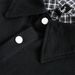 Two-Piece Turn-Down Top Men's Spring And Autumn American Style Trendy Brand Patchwork Plaid Double-Layer Collar_viptrois.com