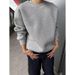Long Sleeved Solid Color Round Neck Hoodie With Trendy Temperament And Fashionable Design Sense, Versatile Loose Top_viptrois.com