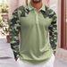 Pulse Cross-Border New European And American Men's 3D Digital Printing Lapel Button Long Sleeve Casual Camouflage Polo Shirt_viptrois.com