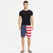 American Flag Quick-Dry Loose Beach For Men Plus Size Five-Point Swim Trunks Shorts_viptrois.com