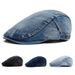 Spring And Autumn Washed Denim Hat For Men, Versatile Forward Cap, Women's Sunshade Casual Beret, Adjustable Trendy_viptrois.com