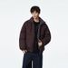 Men's Clothing Men's Streetwear Puffer Jacket - Winter Stand Collar Coat With Polyester Fill, Loose Fit, Casual Zip-Up Style In Cream/Black/Coffee_viptrois.com