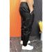 Spring And Autumn Leather Pants Men's Casual Pants Waterproof No-Wash Pants Trendy Black Leather Pants Motorcycle PU Small Leg Pants_viptrois.com