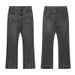 Men's Clothing Niche Washed Damaged Old Flared Denim Casual Trousers Flared Jeans With Holes_viptrois.com