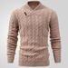 Loom Foreign Trade Cross-Border Men's Fashion European American Spring And Autumn Thin Knitted Top With Classic Twist Collar_viptrois.com