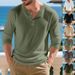 Men's Casual Henley Neck Long Sleeve Shirt – Breathable Polyester Pullover, Minimalist Layering Tee (S-XXXL, White/Black/Khaki)_viptrois.com