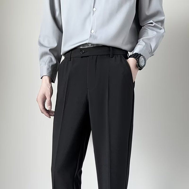New Men's Casual Pants Light And Mature British Style Small Pants Nine-point Pants Drooping Suit Pants Men's_viptrois.com