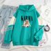 American Style Color Block For Men, Loose Fit, Niche Cat Print Pullover, Cool Outerwear Sweatshirt_viptrois.com