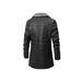 Men's Faux Leather & Fur Long Coat Winter Jacket With Fleece Lining, Notch Lapel, Single-Breasted Blazer, Business Casual Outerwear For Fall & Winter_viptrois.com