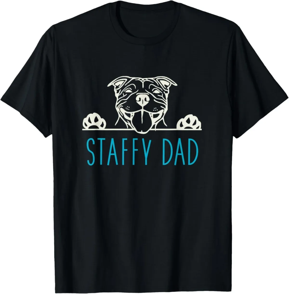 Staffy Dad With Staffordshire Bull Terrier Dog Gift Unisex T-Shirt_viptrois.com
