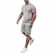 Men's Summer Sportswear Set - Breathable Milk Silk Short Sleeve T-Shirt & Shorts - Casual Athletic Outfit In Black, Gray, Navy, Khaki, Wine Red_viptrois.com