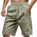 Men's Solid Color Linen Shorts Large Size Breathable Summer Beach Sports Leisure Loose Fit_viptrois.com