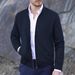 Autumn And Winter New Men's Jacket Slim Round Neck Long Sleeve Stand Collar Cardigan European And American Style_viptrois.com