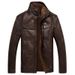 Men’s Faux Leather Jacket – Fleece-Lined Winter Coat With Stand Collar & Zipper Front (S-XXXL, Black/Dark Brown/Tan, Windproof & Lightweight)_viptrois.com