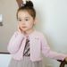 "Girls Cotton Knit Cardigan With Floral Pattern - Soft Round Neck Single Button Lightweight Sweater For Spring & Autumn"_viptrois.com