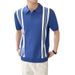 Men's Clothing Summer Polo Shirt Men's Casual Lapel Slim Ice Silk Knitted Half Sleeve Striped Contrast Color Thin Short Sleeve Men_viptrois.com