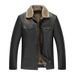 Men's Faux Shearling Leather Jacket Winter Coat Slim Fit PU Outerwear Stylish Casual Blazer For Autumn & Winter_viptrois.com