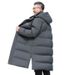 Men's Clothing Dad's Down Jacket, Grandpa's Same Style, Winter Knee Length Hooded Down Jacket, Extreme Cold, Thickened And Extra Large Size Coat_viptrois.com