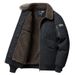 Men's Clothing Wool and cotton bomber jacket for men winter plus velvet thick warm cotton casual workwear coat_viptrois.com