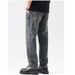 Men's Clothing Spring And Autumn Retro Jeans Men's Loose Straight Pants Trendy Stitching Washed Workwear Denim Trousers_viptrois.com