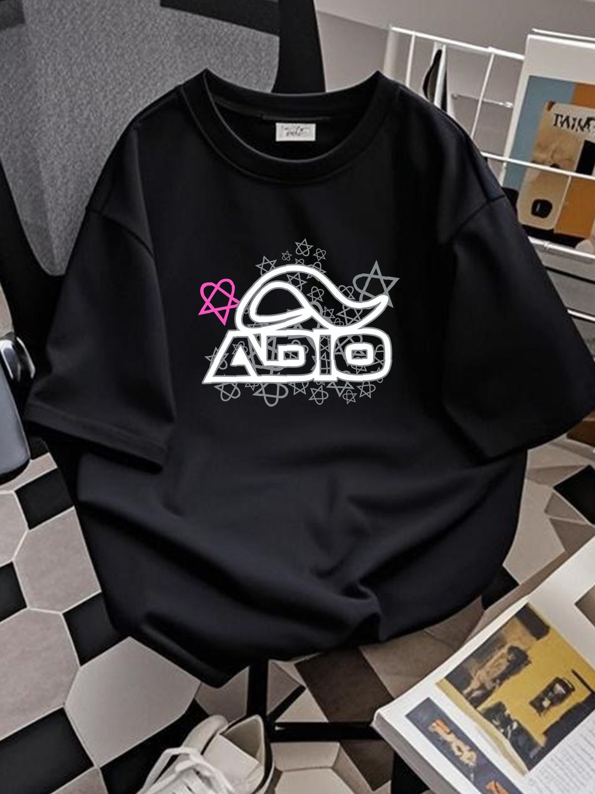 ADIO Bam Margera HIM Heartagram Bamagram Skateboard Shoe Co. Repro T-Shirt Designer Clothes Fashion Stylish Slightly Casual Versatile Comfortable_viptrois.com