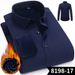 Men's Fleece-Lined Stretch Dress Shirt – Winter Warm Business Casual Shirt With Thick Inner Flannel For Office & Smart Wear_viptrois.com