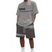 Men's Casual Sportswear Sets Short Sleeved And Shorts 3D Printed European And American Style Cross Border Best Selling Items_viptrois.com