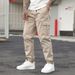 Men's Clothing Men's Sweatpants Straight Multi Pocket Drawstring Sweatpants Men's Casual Sweatpants Men's Summer Thin Workwear Trousers_viptrois.com