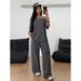 Men's Clothing Retro Solid Color Casual Pants For Women, Oreign Trade, Loose, Trendy, Drawstring Design, Wide Leg, Versatile, Floor Length Trousers_viptrois.com