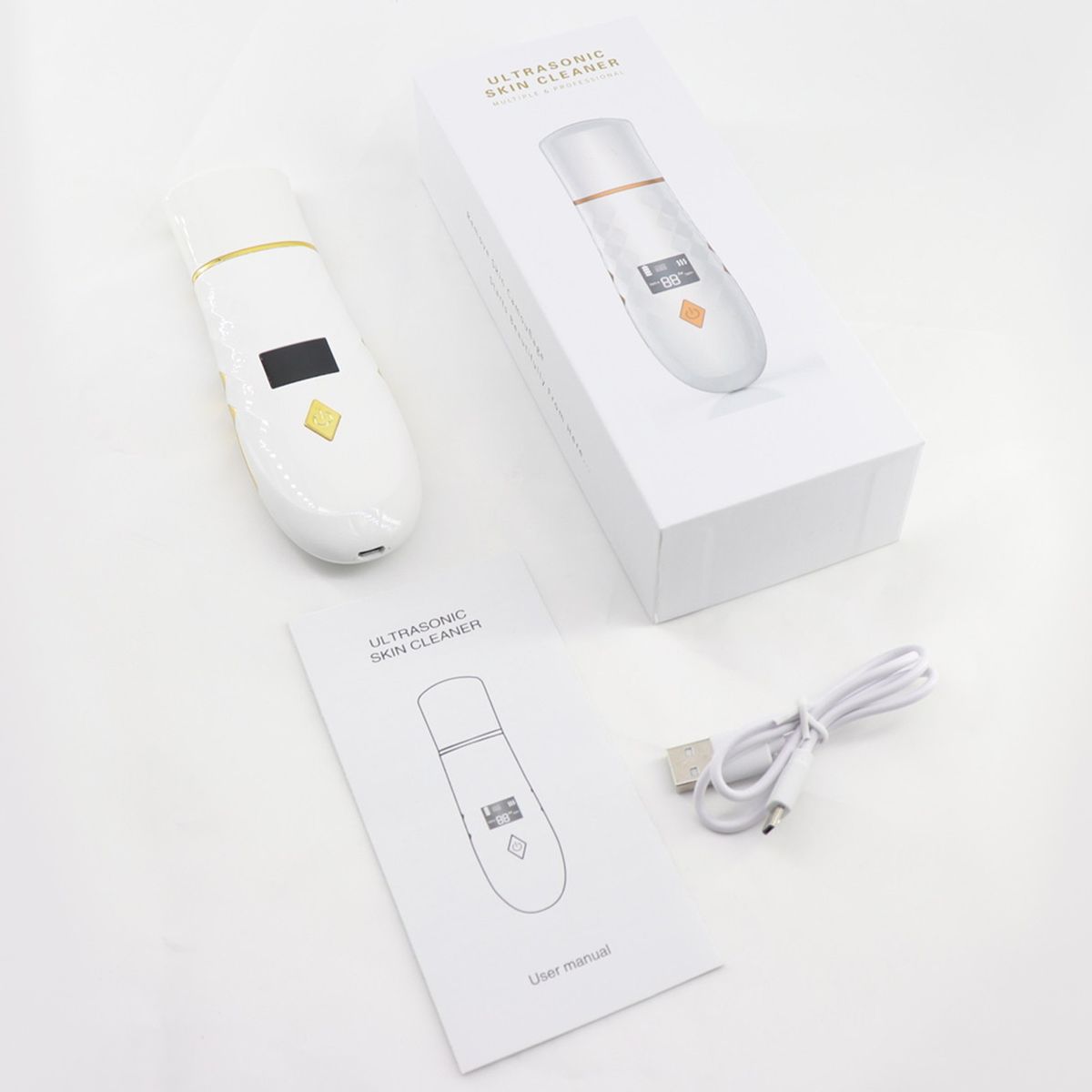 Ultrasonic Shovel Facial Skin Scrubber With Heating Pore Cleanser Face Clean DTS_viptrois.com