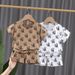 Mother & Kids Children's boy and girl baby suits 2024 Korean version boys' stylish printed suits two-piece suits for small and medium children_viptrois.com