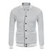 Men's Clothing Vintage American-Style Fleece Baseball Jacket – Thick Polyester Blend, Stand Collar, Ribbed Hem (Navy, Black, Red) – Relaxed Fit_viptrois.com
