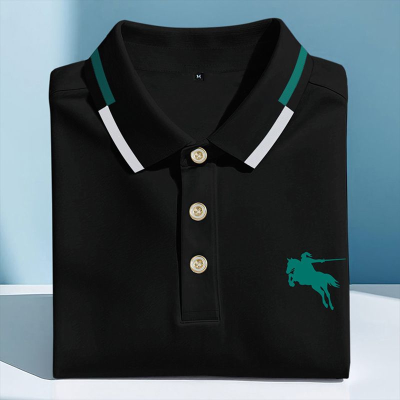 Men's Printed Polo Shirt - Short Sleeve, Relaxed Fit, Breathable Polyester, Casual & Stylish (S-2XL)_viptrois.com