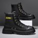 European Warm Series Shoes Martin 2025 Summer New Thick-Soled Canvas Casual Men's Workwear Versatile Motorcycle Outdoor Ankle Boots_viptrois.com