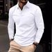 2025d Pure Button Men's Casual Turn-down Collar Long Sleeve Polo Shirt_viptrois.com