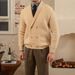 New Casual Loose Men's Green Fruit Collar Knitted Sweater Autumn Winter Cardigan Jacket Trendy_viptrois.com